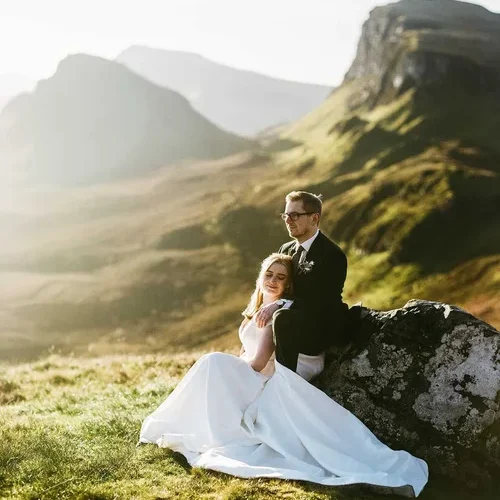 Sunrise elopement on the Quiraing captured on medium format film